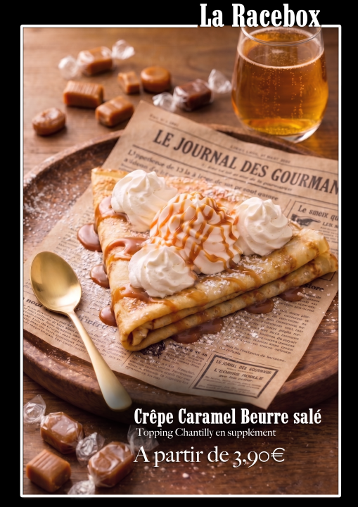 Crêpe caramel au beurre salé supplement chantilly
