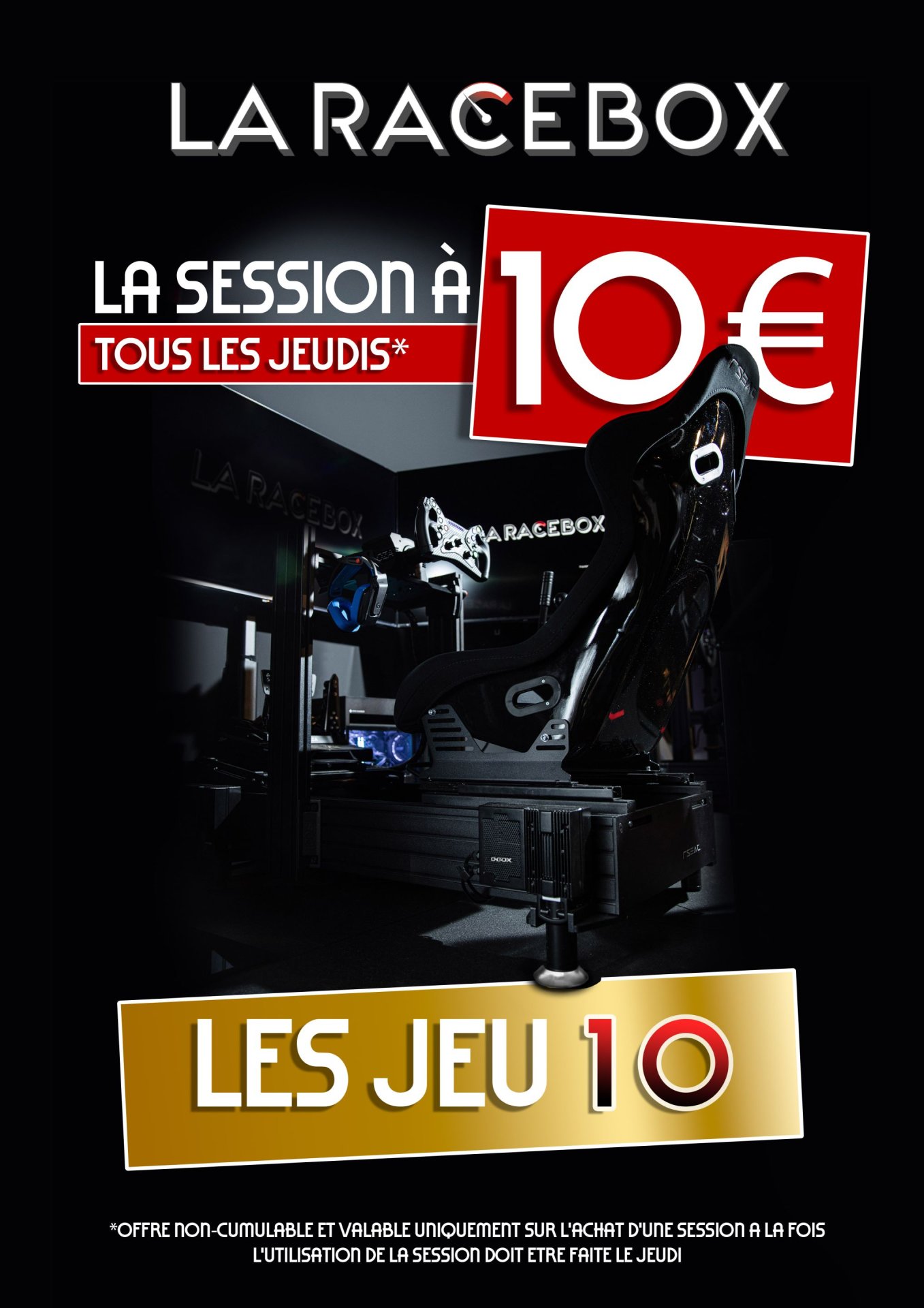 L'offre JEUD10, tous les jeudis les sessions à 10€ ! 