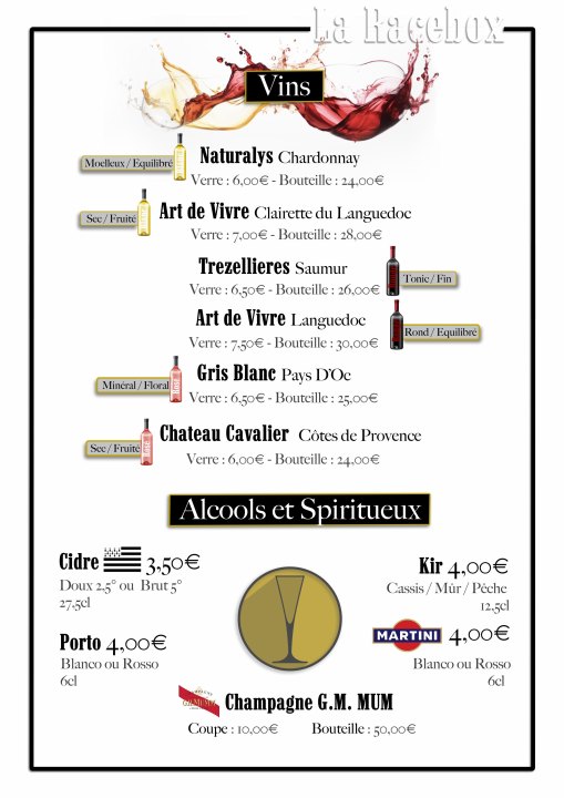 CARTE boisson : VINS
