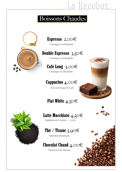CARTE boisson : Boissons Chaudes