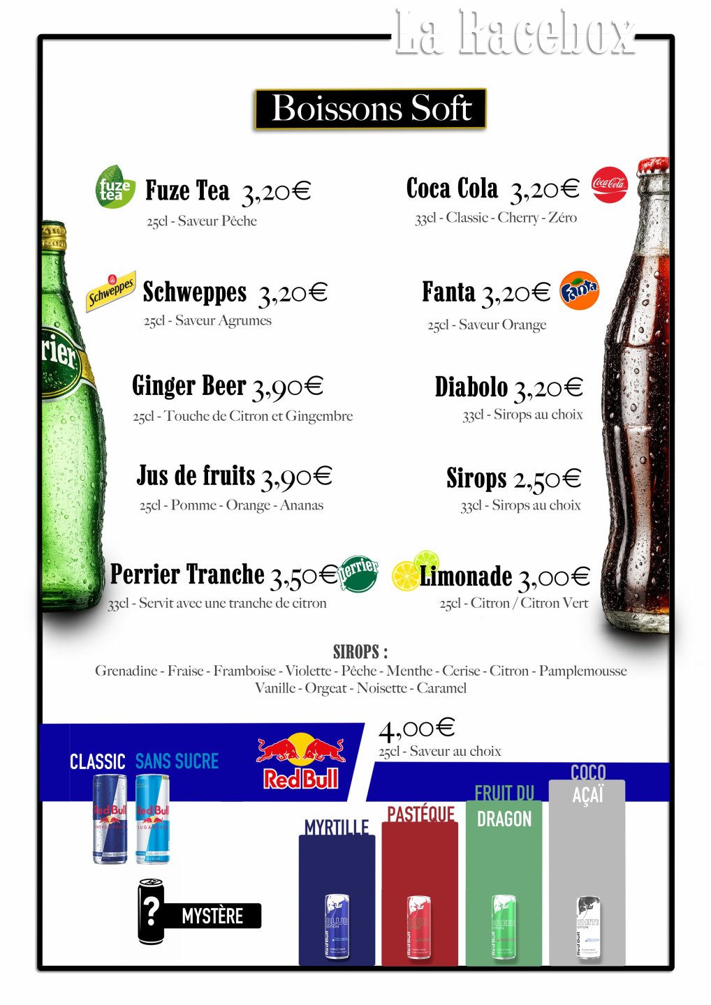 CARTE boisson : SOFT