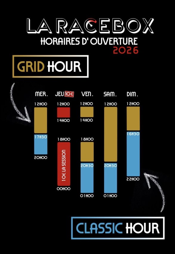 Fiche des horaires Grid Hour La Racebox