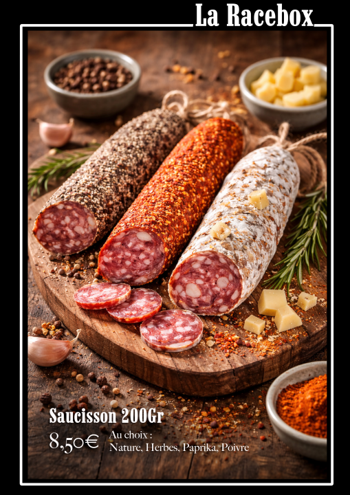 Saucissons à partager : Saveurs Paprika, Poivre, Herbes ou Nature